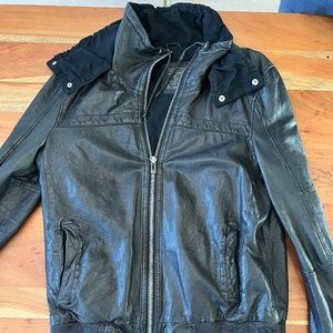 AllSaints Men's Leather "Moto Style" Jacket- Large